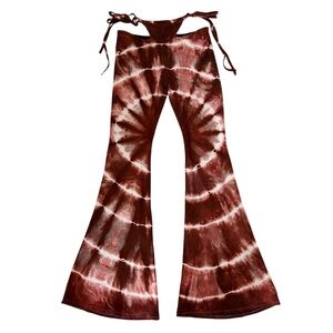 OMIGHTY OG G String Pants Bellbottom Flares Tie Dye Sz M